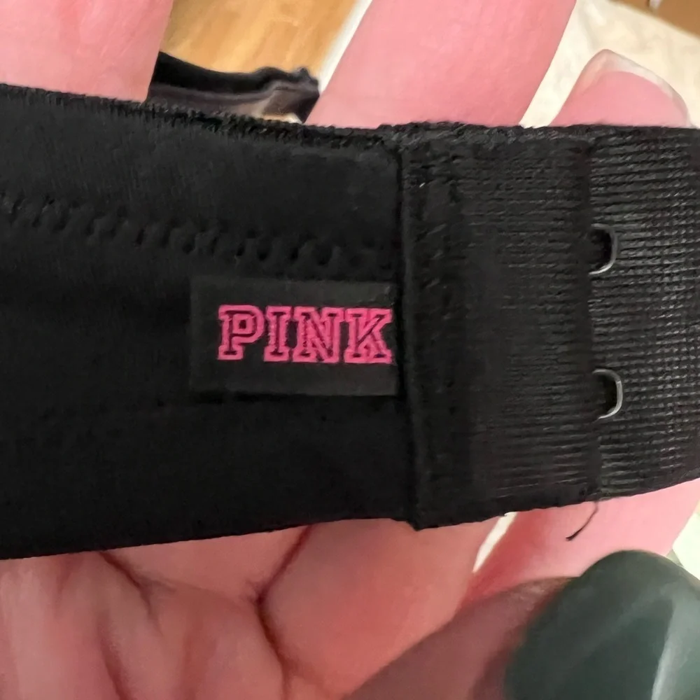 Victoria Secret Pink SZ 34 C Black Padded Bra with Removable Straps ECU